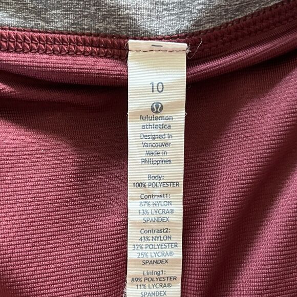 Lululemon Size 10 Speed Short With Liner Womens Yama Check Flaming Tomato Red - Picture 10 of 16